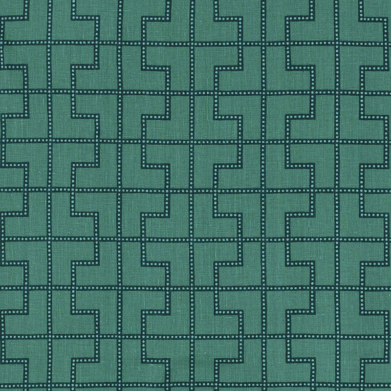 Bleecker Peacock 174046 by Schumacher Fabric CELERIE KEMBLE LINEN 100% CZECH REPUBLIC </p><p>Repeat: Horizontal: 17 3/4" (45CM) and Vertical: 12" (30CM) 53.375 - Fabric Carolina -