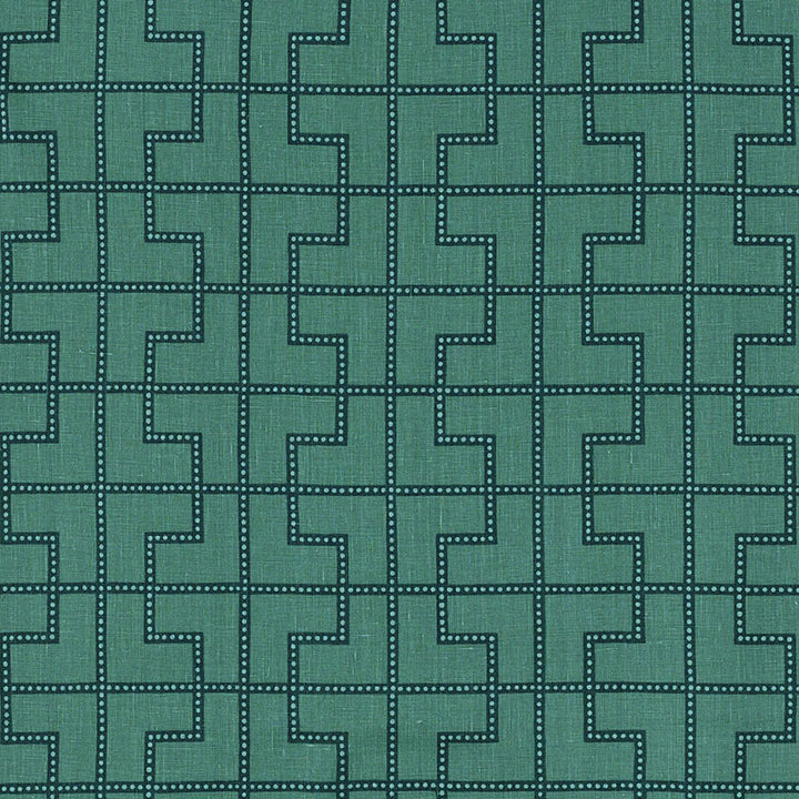 Bleecker Peacock 174046 by Schumacher Fabric CELERIE KEMBLE LINEN 100% CZECH REPUBLIC </p><p>Repeat: Horizontal: 17 3/4" (45CM) and Vertical: 12" (30CM) 53.375 - Fabric Carolina -