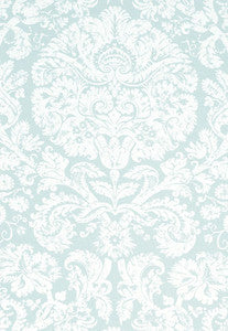Barresa Damask Aqua 174132 by Schumacher Fabric