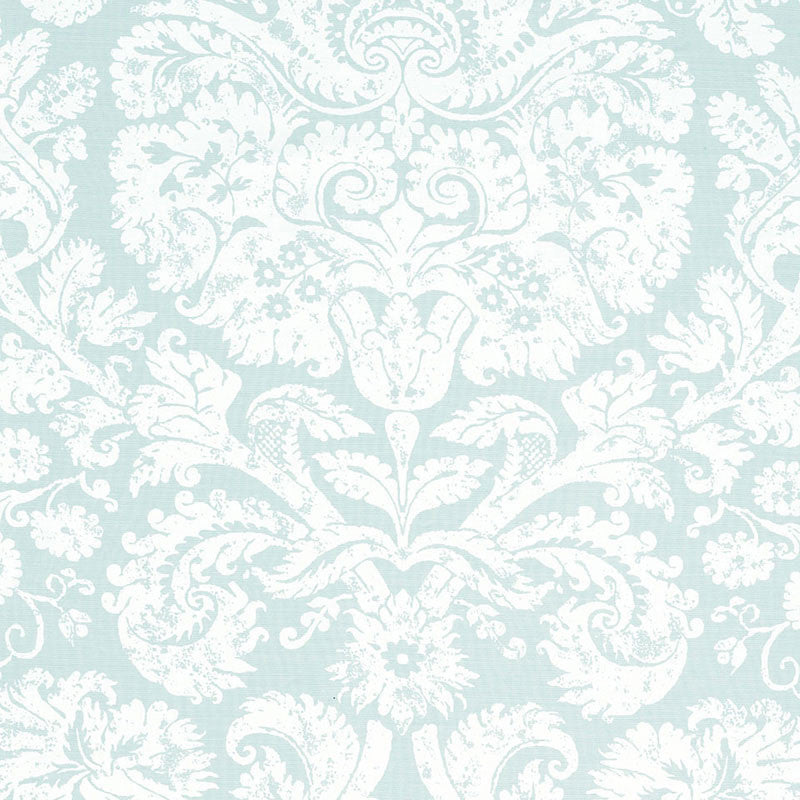 Barresa Damask Aqua 174132 by Schumacher Fabric CLASSIC PRINTS See Sample BELGIUM . </p><p>Repeat: Horizontal: 27" (69CM) and Vertical: 36" (91CM) 54" WIDE (137CM) - Fabric Carolina -