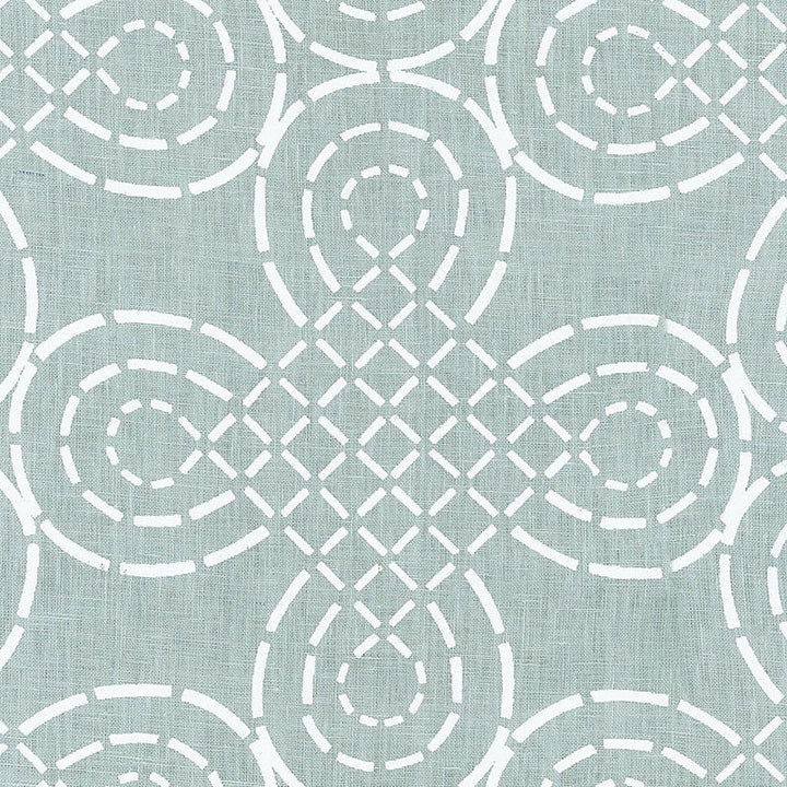 Trellis Knot Cirrus 174220 by Schumacher Designer Fabric MODERN PRINTS LINEN 100% INDIA </p><p>Repeat: Horizontal: 13 3/8" (34CM) and Vertical: 10 1/2" (27CM) 54 - Swanky Fabrics -