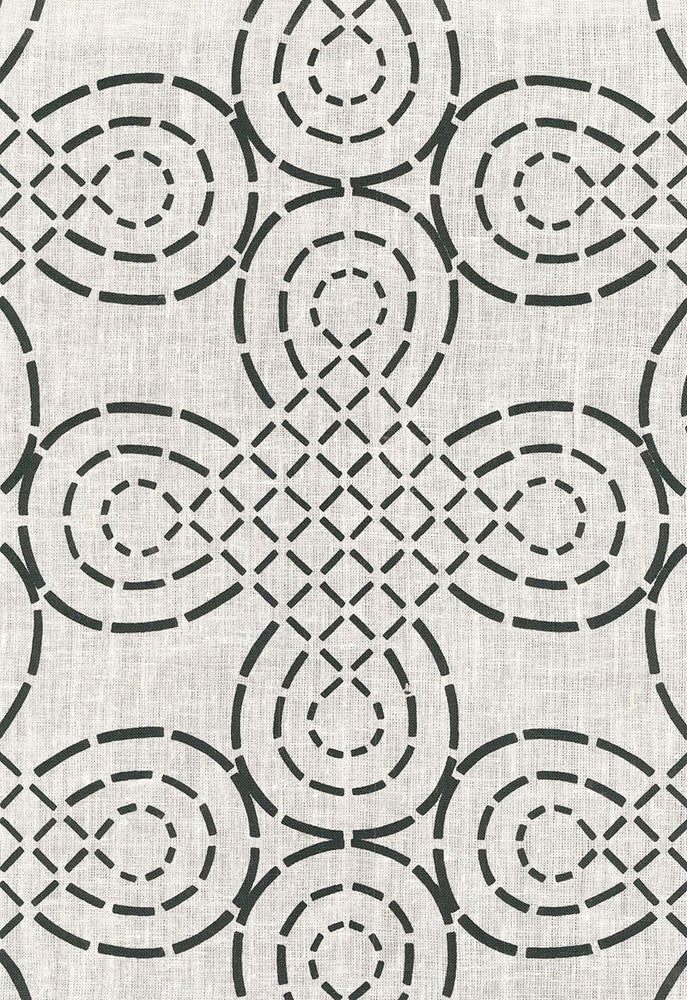 Trellis Knot Ivory & Onyx 174222 by Schumacher Fabric Modern-Prints 100% Linen - Horizontal: 13.375 and Vertical: 10.5 54 - Fabric Carolina -