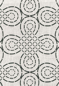 Trellis Knot Ivory & Onyx 174222 by Schumacher Fabric