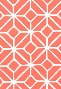Trellis Print Watermelon 174232 by Schumacher Fabric
