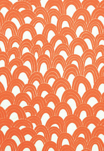 Arches Print Orange 174272 by Schumacher Fabric