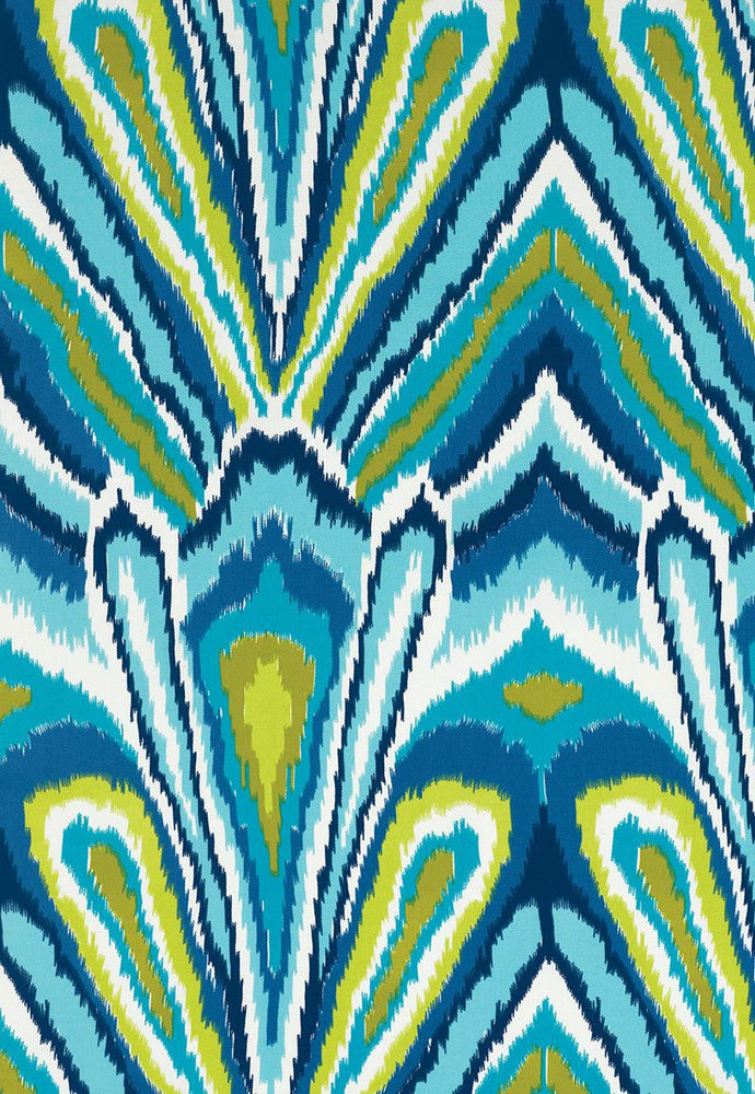 Peacock Print Pool 174280 by Schumacher Fabric Trina-Turk 100% Acrylic Wyzenbeek 15,000 Horizontal: 18 and Vertical: 27 54 - Fabric Carolina -