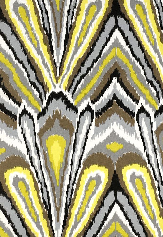 Peacock Print Driftwood 174282 by Schumacher Fabric Trina-Turk 100% Acrylic Wyzenbeek 15,000 Horizontal: 18 and Vertical: 27 54 - Fabric Carolina -