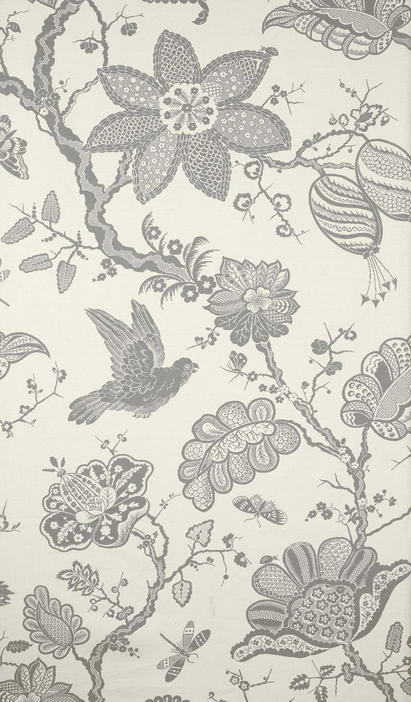 Bali Vine Charcoal 174371 by Schumacher Fabric Classic-Prints 90% Linen, 10% Nylon - Horizontal: 54 and Vertical: 86 54 - Fabric Carolina -