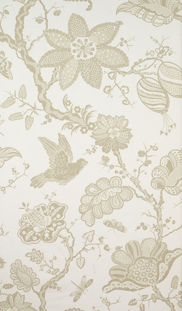 Bali Vine Sandstone 174372 by Schumacher Designer Fabric Classic-Prints 90% Linen, 10% Nylon - Horizontal: 54 and Vertical: 86 54 - Swanky Fabrics -
