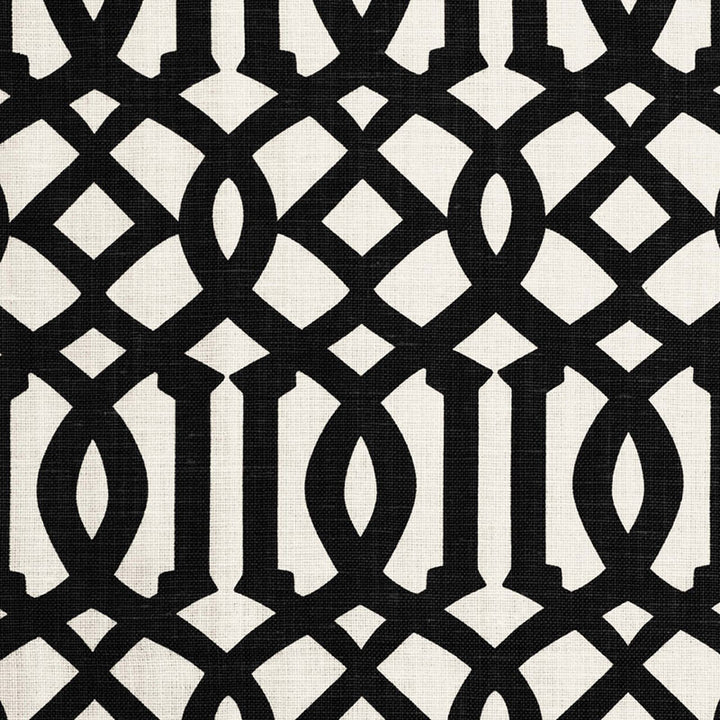 Imperial Trellis Ii Jet 174414 by Schumacher Fabric PRINT HAPPY LINEN 100% BELGIUM </p><p>Repeat: Horizontal: 6" (15CM) and Vertical: 12" (30CM) 54 - Fabric Carolina -