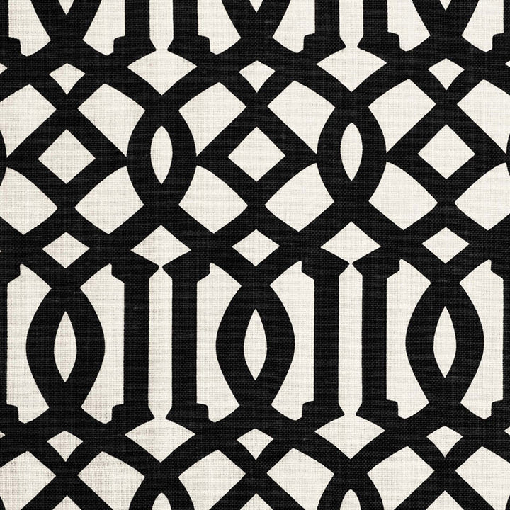 Imperial Trellis Ii Jet 174414 by Schumacher Designer Fabric PRINT HAPPY See Sample BELGIUM - </p><p>Repeat: Horizontal: 6" (15CM) and Vertical: 12" (30CM) 54" WIDE (137CM) - Swanky Fabrics -