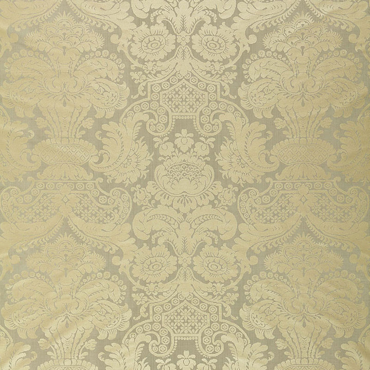 Padova Damask Print Mercury 174422 by Schumacher Fabric Schumacher Fabric Padova Damask Print Mercury 174422Fabric SILK 100% INDIA </p><p>Repeat: H: HORZ. 26" (66CM) , V: VERT. 24 1/2" (62CM) 50.875 - Fabric Carolina -