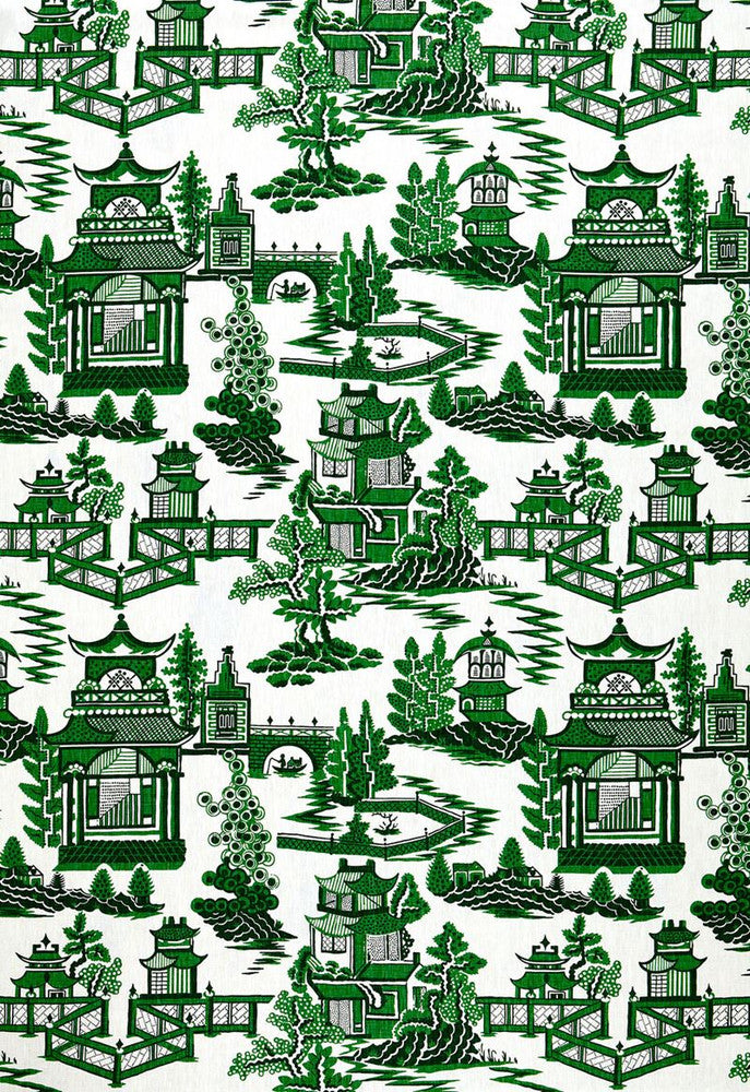Nanjing Jade 174432 by Schumacher Fabric Exuberant-Prints 100% Linen - Horizontal: 27 and Vertical: 25.25 54 - Fabric Carolina -