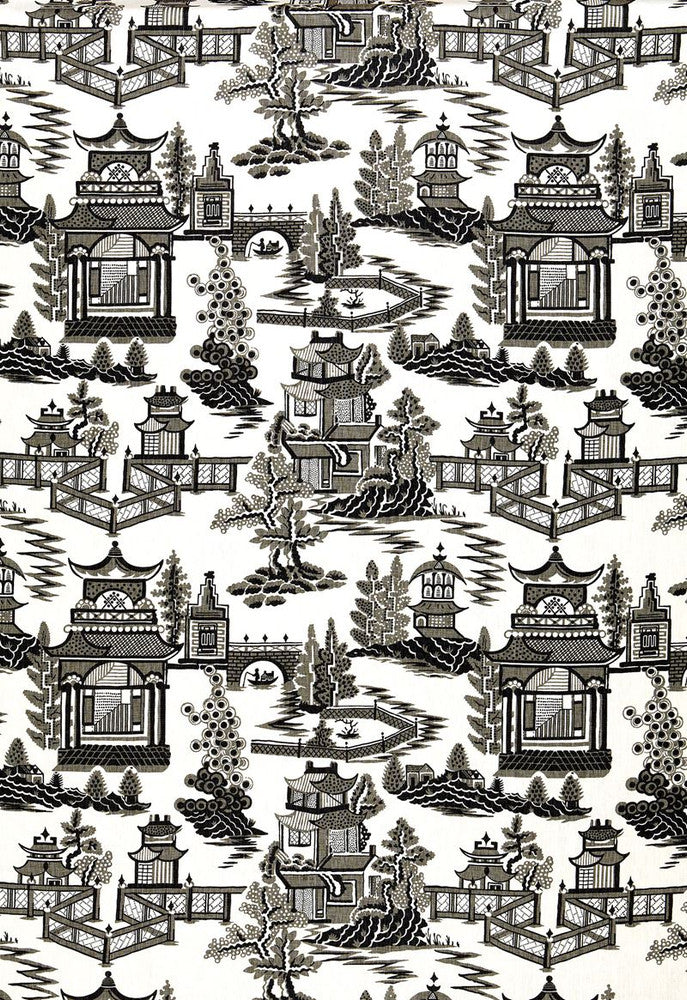 Nanjing Smoke 174433 by Schumacher Fabric Exuberant-Prints 100% Linen - Horizontal: 27 and Vertical: 25.25 54 - Fabric Carolina -