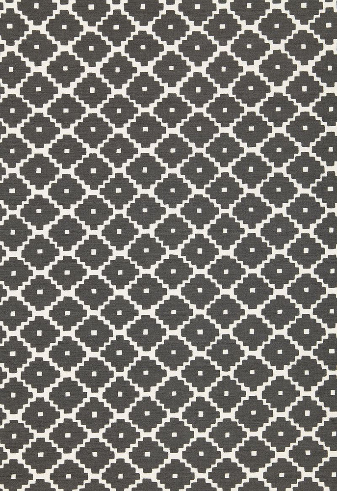 Ziggurat Charcoal 174480 by Schumacher Fabric Tessera 100% Cotton - Horizontal: 4.5 and Vertical: 6.75 54 - Fabric Carolina -