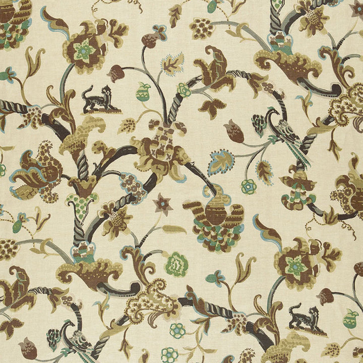Eastbury Manor Print Moonstone 174531 by Schumacher Designer Fabric CLASSIC PRINTS See Sample THAILAND LIGHT DUTY </p><p>Repeat: Horizontal: 26 1/4" (67CM) and Vertical: 53 1/2" (136CM) 52 1/2" WIDE (133CM) - Swanky Fabrics -