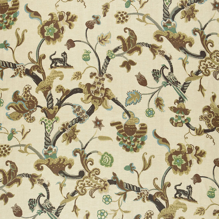Eastbury Manor Print Moonstone 174531 by Schumacher Fabric CLASSIC PRINTS LINEN 100% THAILAND </p><p>Repeat: Horizontal: 26 1/4" (67CM) and Vertical: 53 1/2" (136CM) 52.5 - Fabric Carolina -