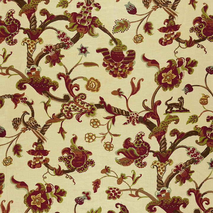 Eastbury Manor Print Jewel 174532 by Schumacher Fabric CLASSIC PRINTS LINEN 100% THAILAND </p><p>Repeat: Horizontal: 26 1/4" (67CM) and Vertical: 53 1/2" (136CM) 52.5 - Fabric Carolina -