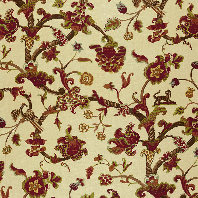 Eastbury Manor Print Jewel 174532 by Schumacher Fabric CLASSIC PRINTS See Sample THAILAND LIGHT DUTY </p><p>Repeat: Horizontal: 26 1/4" (67CM) and Vertical: 53 1/2" (136CM) 52 1/2" WIDE (133CM) - Fabric Carolina -