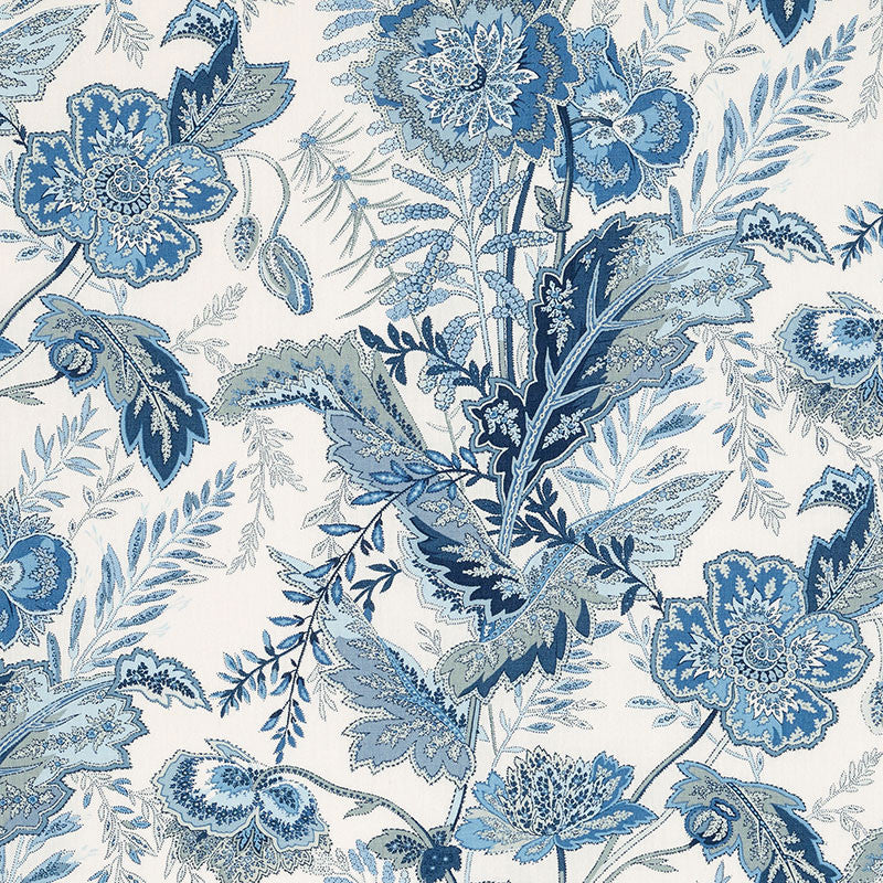 Sandoway Vine Delft 174544 by Schumacher Designer Fabric SCHUMACHER CLASSICS See Sample UNITED KINGDOM LIGHT DUTY </p><p>Repeat: Horizontal: 18" (46CM) and Vertical: 27" (69CM) 54" WIDE (137CM) - Swanky Fabrics -