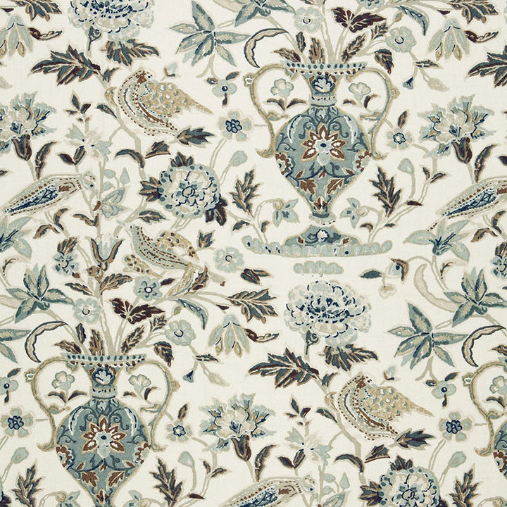 Camberwell Vase Print Mineral 174551 by Schumacher Designer Fabric SCHUMACHER CLASSICS LINEN 100% UNITED KINGDOM </p><p>Repeat: Horizontal: 13 1/2" (34CM) and Vertical: 39 1/2" (100CM) 54 - Swanky Fabrics -