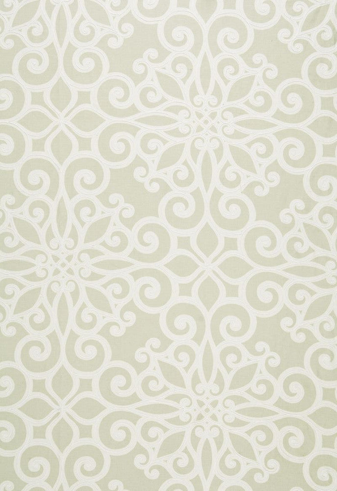 Rosegate Embroidered Print Flax 174561 by Schumacher Designer Fabric COLLECTION-NAME-TBA-174560 63% Linen, 37% Cotton - Horizontal: 27 and Vertical: 26 54 - Swanky Fabrics -