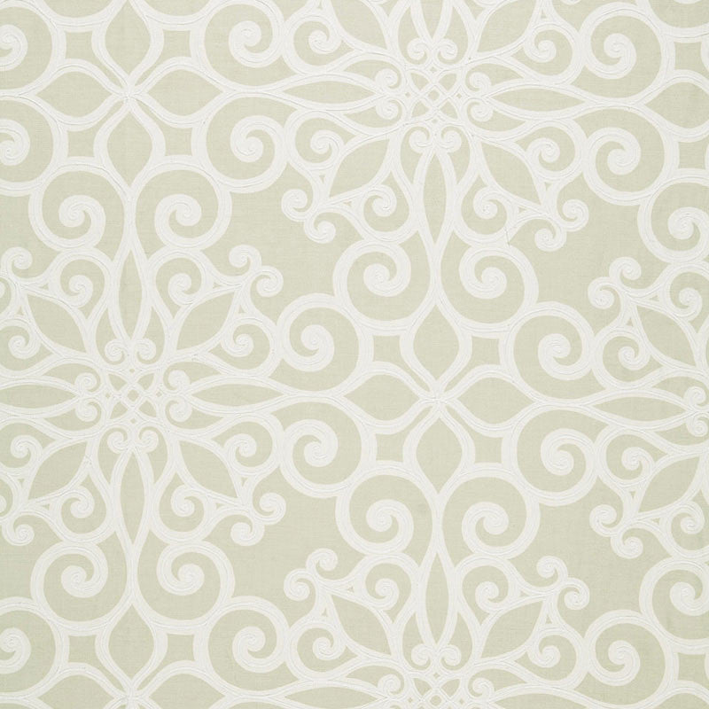 Rosegate Embroidered Print Flax 174561 by Schumacher Designer Fabric AU NATUREL LINEN 63% COTTON 37% INDIA </p><p>Repeat: Horizontal: 27" (69CM) and Vertical: 26" (66CM) 54 - Swanky Fabrics -