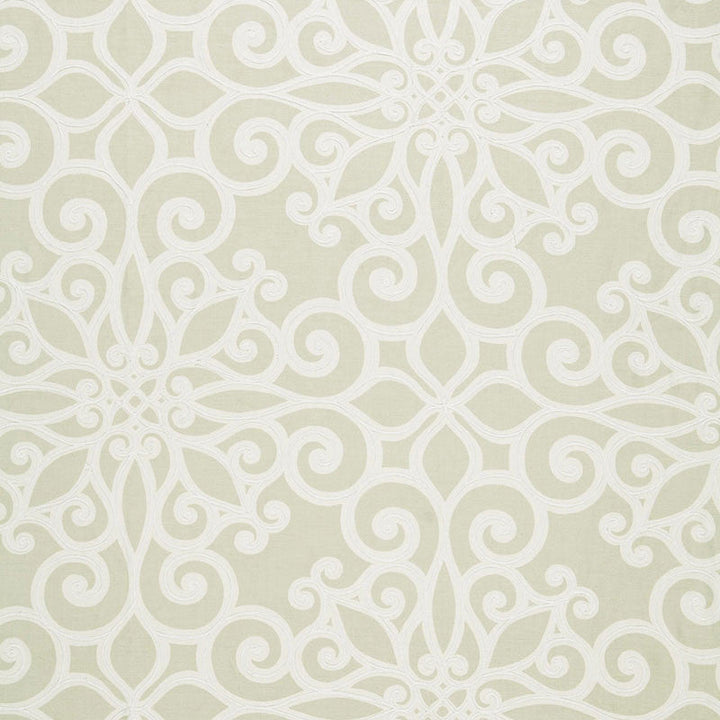 Rosegate Embroidered Print Flax 174561 by Schumacher Designer Fabric AU NATUREL LINEN 63% COTTON 37% INDIA </p><p>Repeat: Horizontal: 27" (69CM) and Vertical: 26" (66CM) 54 - Swanky Fabrics -