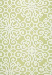 Rosegate Embroidered Print Chartreuse 174563 by Schumacher Fabric