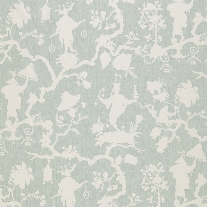 Shantung Silhouette Print Mineral 174580 by Schumacher Fabric Schumacher Fabric Shantung Silhouette Print Mineral 174580Fabric LINEN 100% CHINA </p><p>Repeat: H: HORZ. 27" (69CM) , V: VERT. 25 1/4" (64CM) 54 - Fabric Carolina -