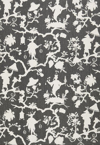 Shantung Silhouette Print Smoke 174581 by Schumacher Fabric