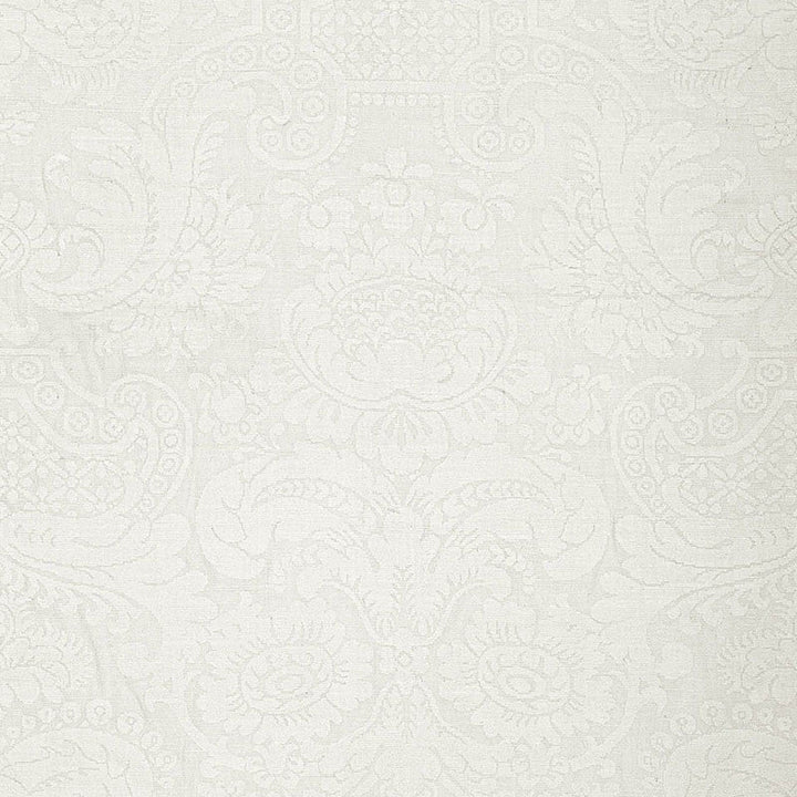 Padova Damask Natural Ivory 174600 by Schumacher Designer Fabric CLASSIC PRINTS See Sample INDIA LIGHT DUTY </p><p>Repeat: Horizontal: 26" (66CM) and Vertical: 25 1/4" (64CM) 52" WIDE (132CM) - Swanky Fabrics -
