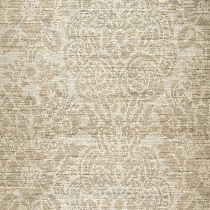 Malay Damask Print Putty 174610 by Schumacher Fabric AU NATUREL SILK 100% INDIA </p><p>Repeat: Horizontal: 25 1/2" (65CM) and Vertical: 24 3/4" (63CM) 51 - Fabric Carolina -
