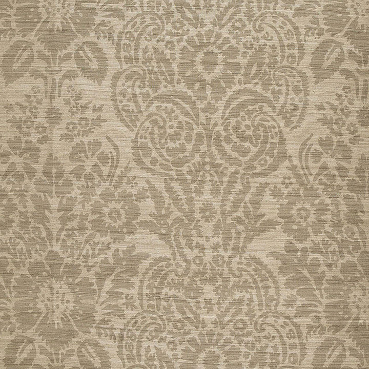 Malay Damask Print Chanterelle 174612 by Schumacher Designer Fabric AU NATUREL See Sample INDIA . </p><p>Repeat: Horizontal: 25 1/2" (65CM) and Vertical: 24 3/4" (63CM) 51" WIDE (130CM) - Swanky Fabrics -