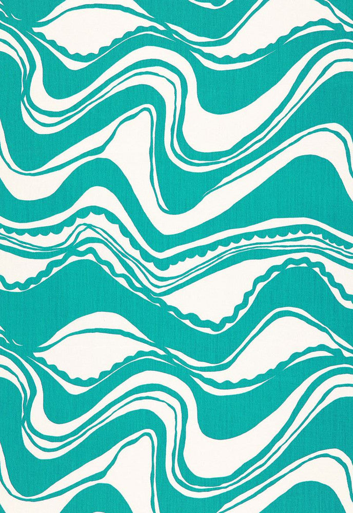 Carmel Coastline Print Laguna 174691 by Schumacher Fabric Trina-Turk 100% Acrylic - Horizontal: 27 and Vertical: 25.25 54 - Fabric Carolina -