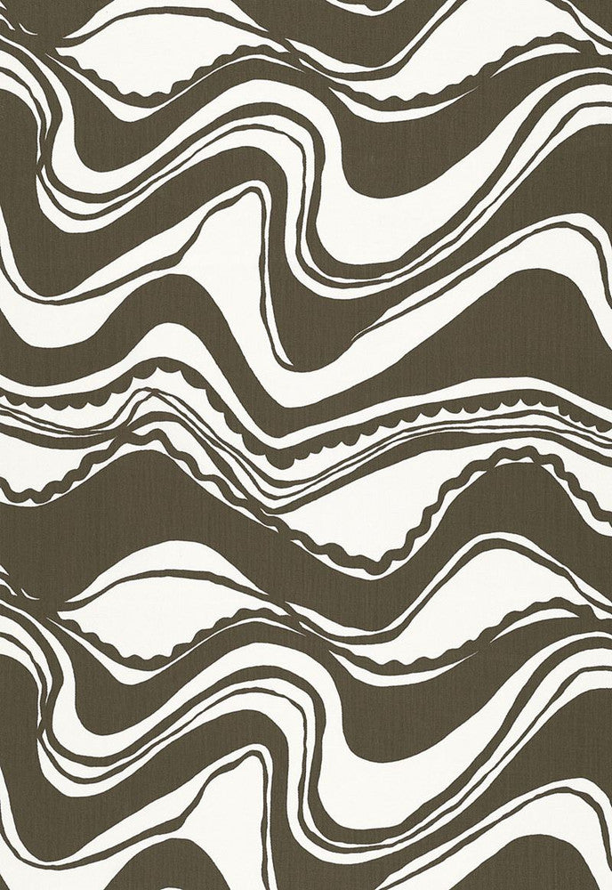 Carmel Coastline Print Tobacco 174693 by Schumacher Fabric Trina-Turk 100% Acrylic - Horizontal: 27 and Vertical: 25.25 54 - Fabric Carolina -