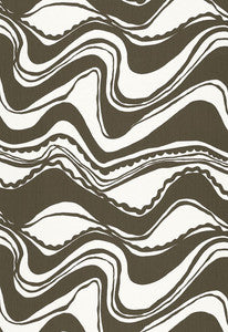Carmel Coastline Print Tobacco 174693 by Schumacher Fabric