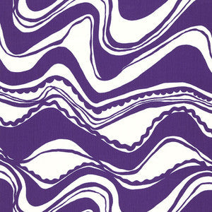 Carmel Coastline Print Violet 174696 by Schumacher Fabric