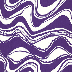 Carmel Coastline Print Violet 174696 by Schumacher Fabric