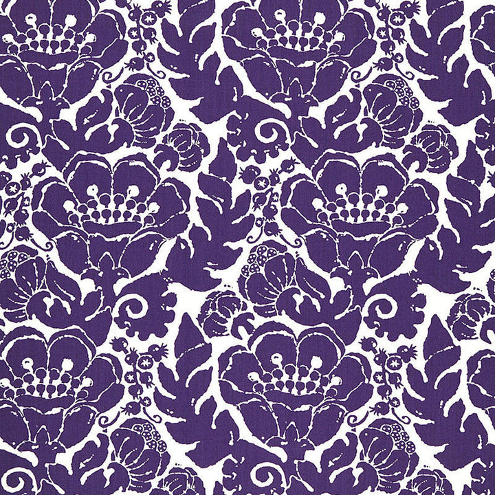 Louis Nui Print Violet 174723 by Schumacher Designer Fabric TRINA TURK See Sample INDONESIA MEDIUM DUTY </p><p>Repeat: Horizontal: 13 1/2" (34CM) and Vertical: 18" (46CM) 54" WIDE (137CM) - Swanky Fabrics -