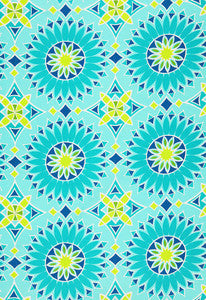 Soleil L.A. Print Aqua 174730 by Schumacher Fabric