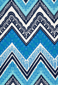 Tangier Frame Print Ocean 174740 by Schumacher Fabric