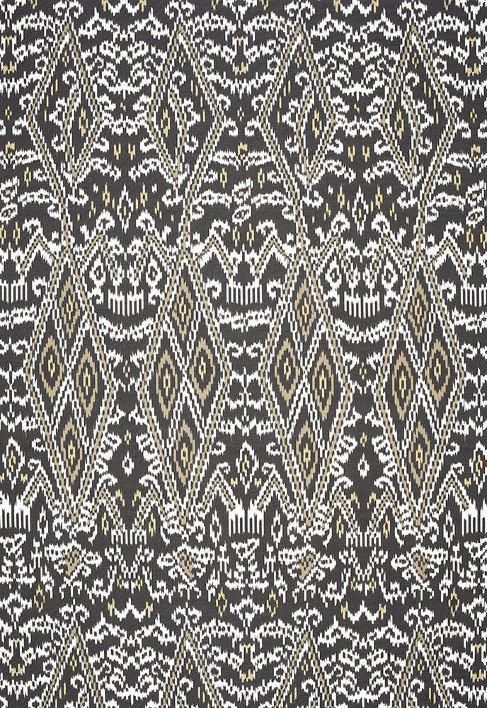 Maya Ikat Print Ash 174750 by Schumacher Designer Fabric Au-Naturel 100% Cotton - Horizontal: 13.25 and Vertical: 34.75 53 - Swanky Fabrics -