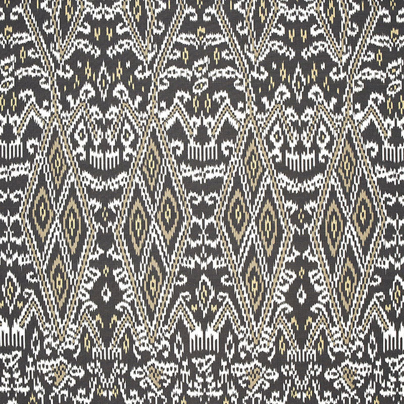 Maya Ikat Print Ash 174750 by Schumacher Designer Fabric AU NATUREL See Sample ITALY . </p><p>Repeat: Horizontal: 13 1/4" (34CM) and Vertical: 34 3/4" (88CM) 53" WIDE (135CM) - Swanky Fabrics -
