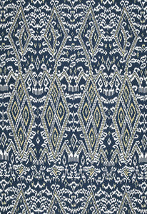 Maya Ikat Print Indigo 174752 by Schumacher Fabric