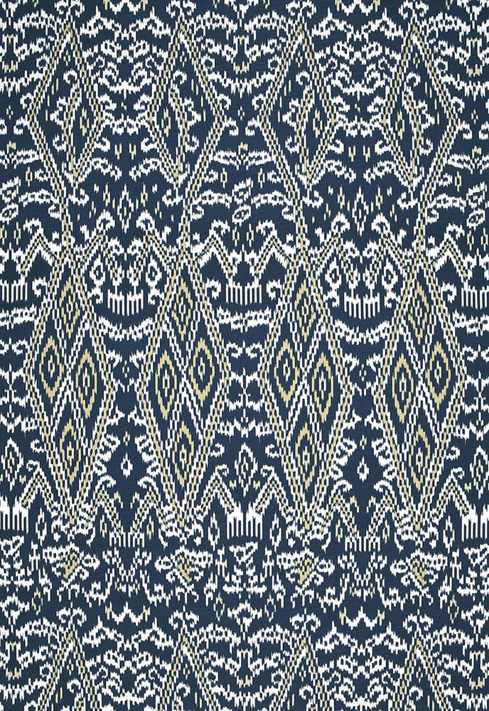 Maya Ikat Print Indigo 174752 by Schumacher Fabric Au-Naturel 100% Cotton - Horizontal: 13.25 and Vertical: 34.75 53 - Fabric Carolina -