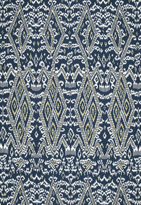 Maya Ikat Print Indigo 174752 by Schumacher Fabric