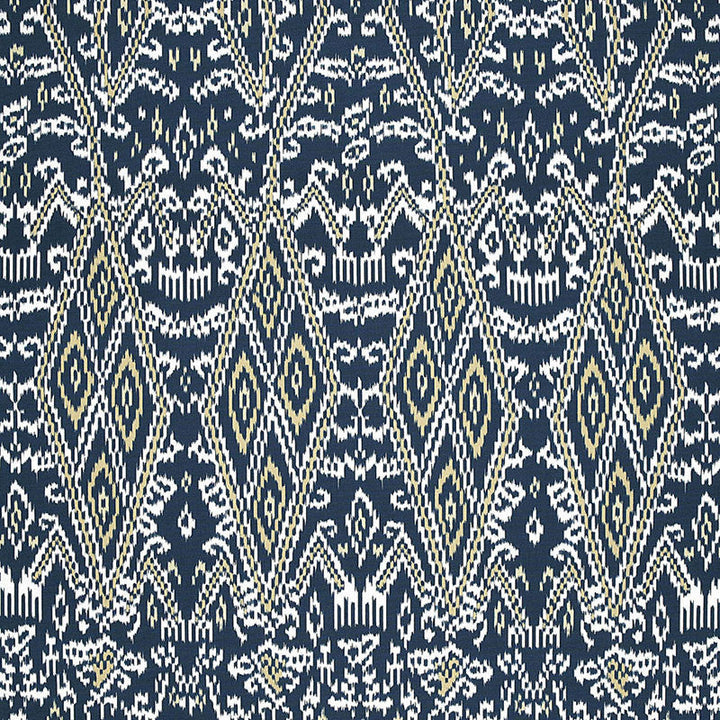 Maya Ikat Print Indigo 174752 by Schumacher Fabric Schumacher Fabric Maya Ikat Print Indigo 174752Fabric COTTON 100% ITALY </p><p>Repeat: H: HORZ. 13 1/4" (34CM) , V: VERT. 34 3/4" (88CM) 53 - Fabric Carolina -