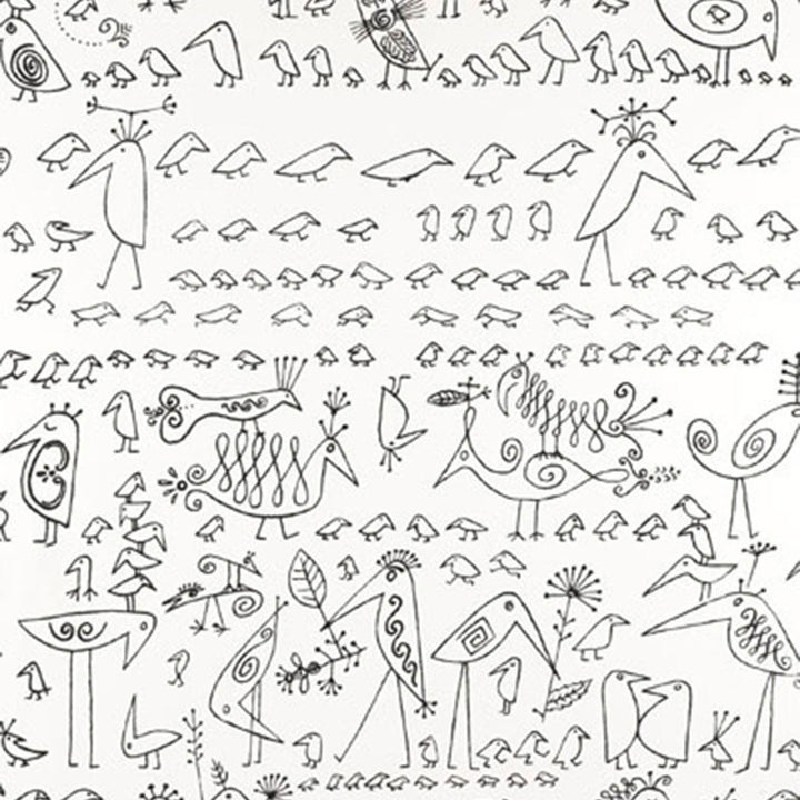 Aviary Black On White 174770 by Schumacher Fabric MODERN PRINTS COTTON 100% UNITED KINGDOM </p><p>Repeat: Horizontal: 27" (69CM) and Vertical: 36 3/4" (93CM) 54 - Fabric Carolina -