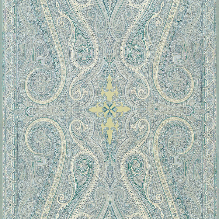 Pasha Paisley Sky 174802 by Schumacher Fabric MARTYN LAWRENCE BULLARD See Sample UNITED KINGDOM HEAVY DUTY </p><p>Repeat: Horizontal: 52 1/2" (133CM) and Vertical: 96" (244CM) 52 1/2" WIDE (133CM) - Fabric Carolina -